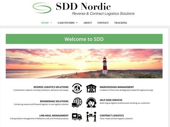 Eksempel på WordPress hjemmeside design - SDDNordic.com